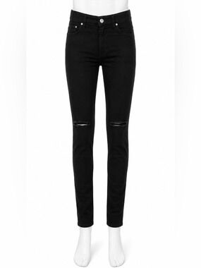 Jack & Jones Liam Black Distressed Jeans 32x34 Slim Fit Stretch Denim